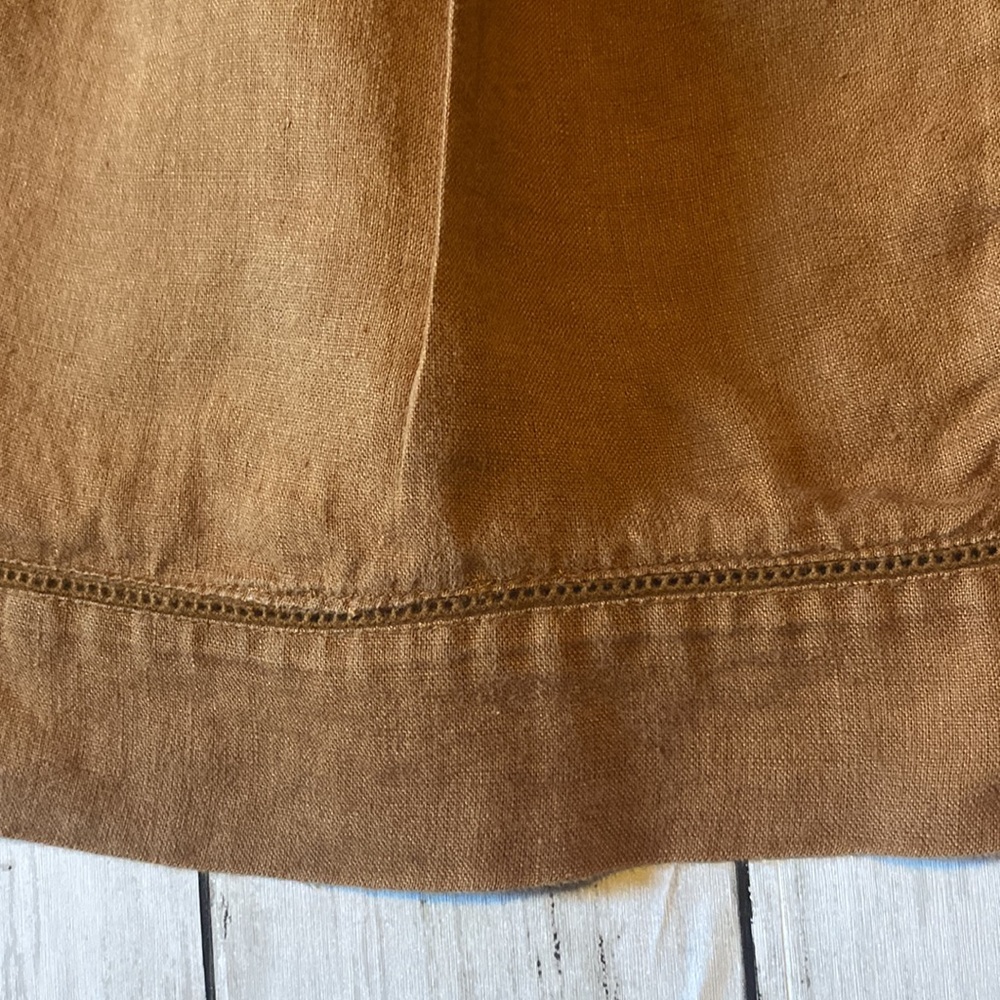 Lands End Womens Brown Linen Sleeveless Blouse (14) - Picture 3 of 12